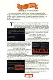 Box back cover for Holy Grail on the Apple II.