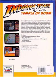 Box back cover for Indiana Jones and the Temple of Doom on the Apple II.