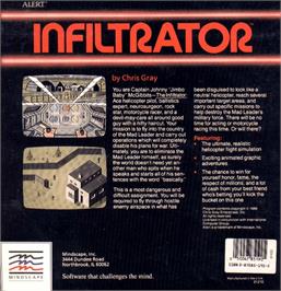 Box back cover for Infiltrator on the Apple II.