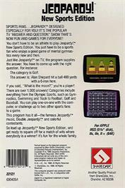 Box back cover for Jeopardy on the Apple II.