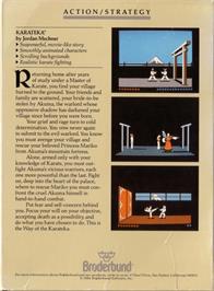 Box back cover for Karateka on the Apple II.