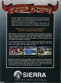 Box back cover for King's Quest on the Apple II.