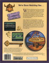 Box back cover for Labyrinth on the Apple II.