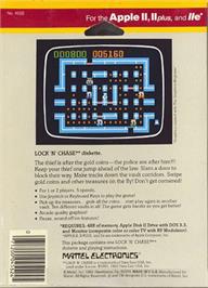 Box back cover for Lock 'n' Chase on the Apple II.