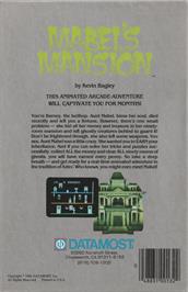 Box back cover for Mabel's Mansion on the Apple II.