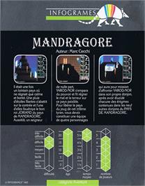 Box back cover for Mandragore on the Apple II.
