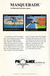 Box back cover for Masquerade on the Apple II.