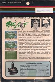Box back cover for Maxi Golf on the Apple II.