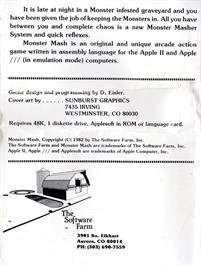 Box back cover for Monster Mash on the Apple II.