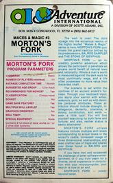 Box back cover for Morton's Fork on the Apple II.