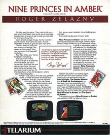 Box back cover for Nine Princes in Amber on the Apple II.