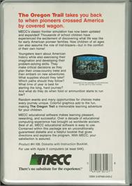 Box back cover for Oregon Trail on the Apple II.
