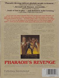 Box back cover for Pharaoh's Revenge on the Apple II.