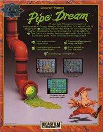Box back cover for Pipe Dream on the Apple II.