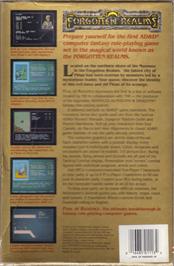 Box back cover for Pool of Radiance on the Apple II.