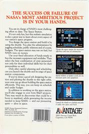Box back cover for Project: Space Station on the Apple II.