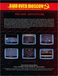 Box back cover for Raid Over Moscow on the Apple II.