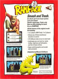 Box back cover for Rampage on the Apple II.