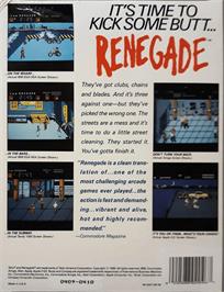 Box back cover for Renegade on the Apple II.