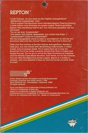 Box back cover for Repton on the Apple II.