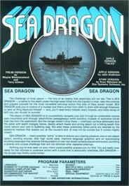 Box back cover for Sea Dragon on the Apple II.