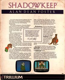 Box back cover for Shadowkeep on the Apple II.