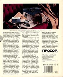 Box back cover for Sherlock: The Riddle of the Crown Jewels on the Apple II.