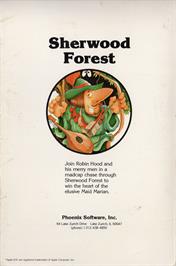 Box back cover for Sherwood Forest on the Apple II.