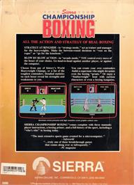 Box back cover for Sierra Championship Boxing on the Apple II.