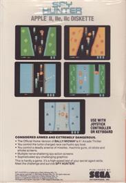 Box back cover for Spy Hunter on the Apple II.