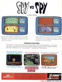 Box back cover for Spy Vs Spy on the Apple II.
