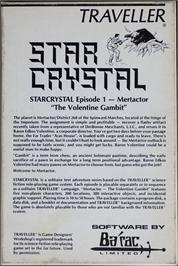 Box back cover for Star Crystal on the Apple II.