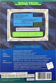 Box back cover for Star Trek The Kobayashi Alternative on the Apple II.