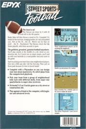 Box back cover for Street Sports Football on the Apple II.
