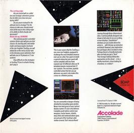 Box back cover for SunDog: Frozen Legacy on the Apple II.
