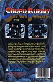 Box back cover for Super Bunny on the Apple II.