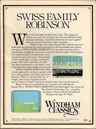 Box back cover for Swiss Family Robinson on the Apple II.