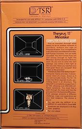 Box back cover for Theseus And The Minotaur on the Apple II.
