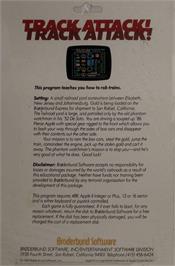 Box back cover for Track Attack on the Apple II.