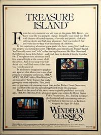 Box back cover for Treasure Island on the Apple II.