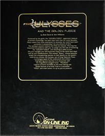 Box back cover for Ulysses and the Golden Fleece on the Apple II.