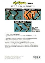 Box back cover for Up 'n Down on the Apple II.