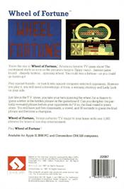 Box back cover for Wheel Of Fortune on the Apple II.