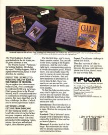 Box back cover for Zork II: The Wizard of Frobozz on the Apple II.