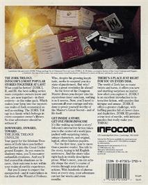 Box back cover for Zork Trilogy on the Apple II.
