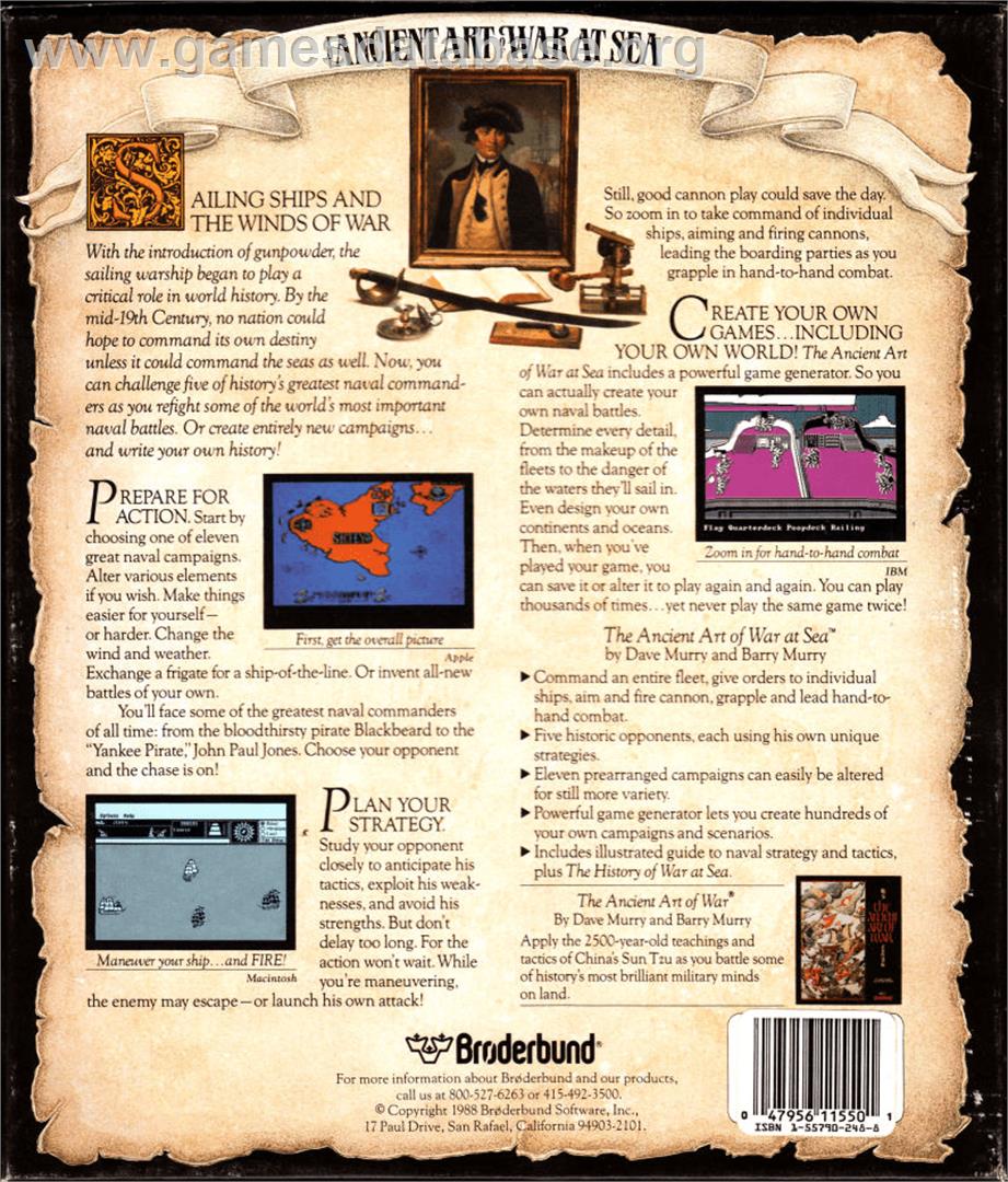 Ancient Art of War at Sea - Apple II - Artwork - Box Back