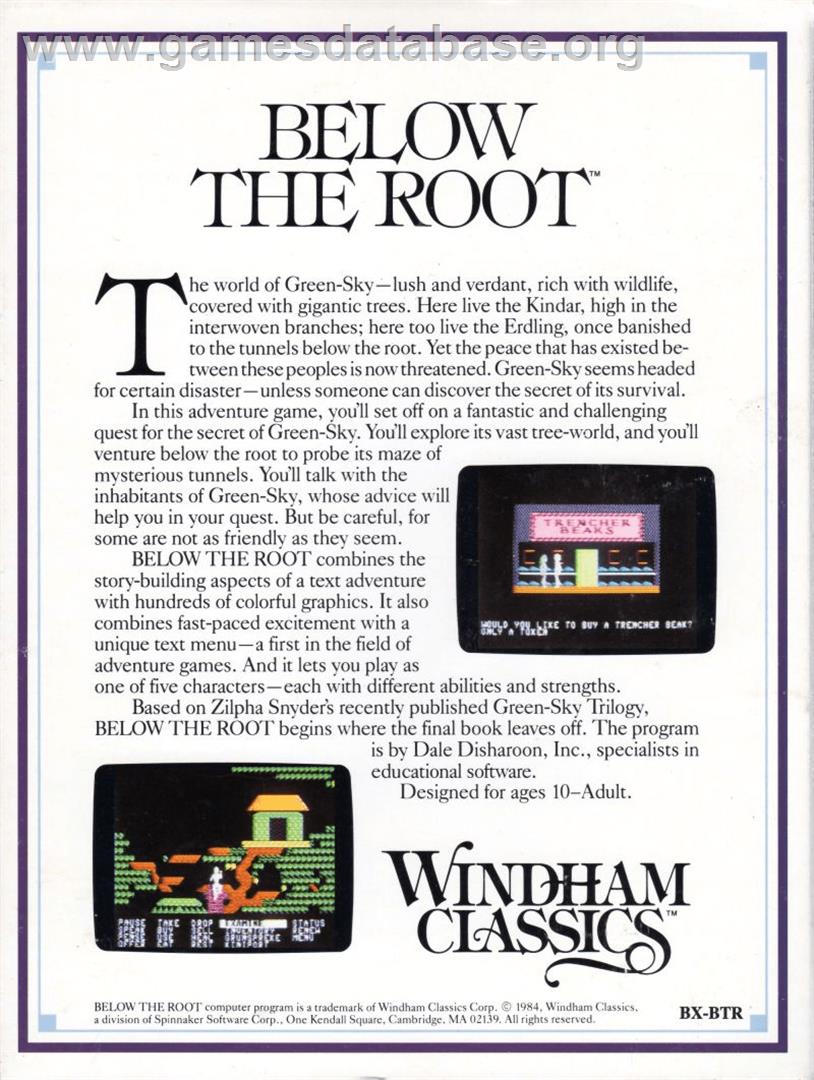 Below The Root - Apple II - Artwork - Box Back