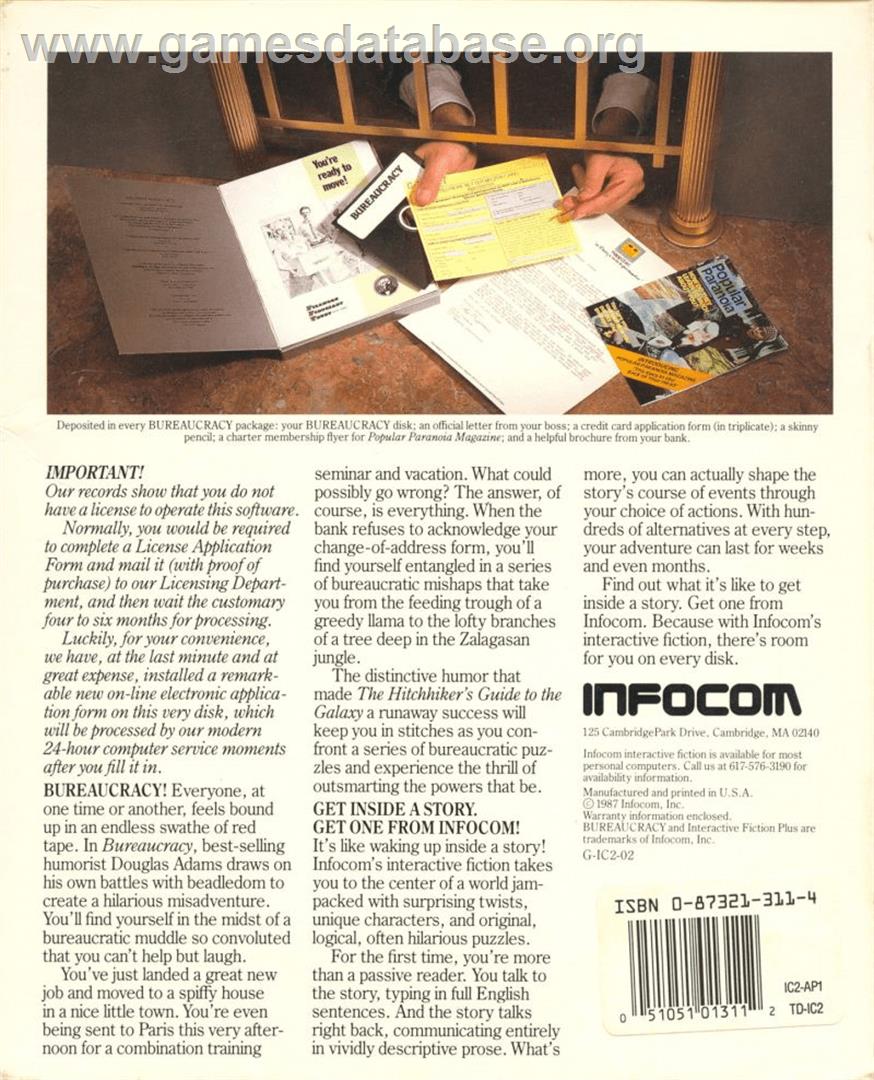 Bureaucracy - Apple II - Artwork - Box Back