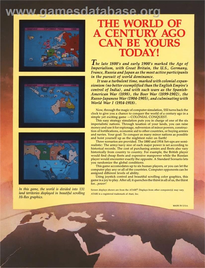 Colonial Conquest - Apple II - Artwork - Box Back