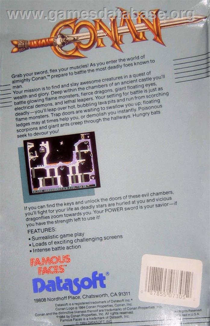 Conan - Apple II - Artwork - Box Back